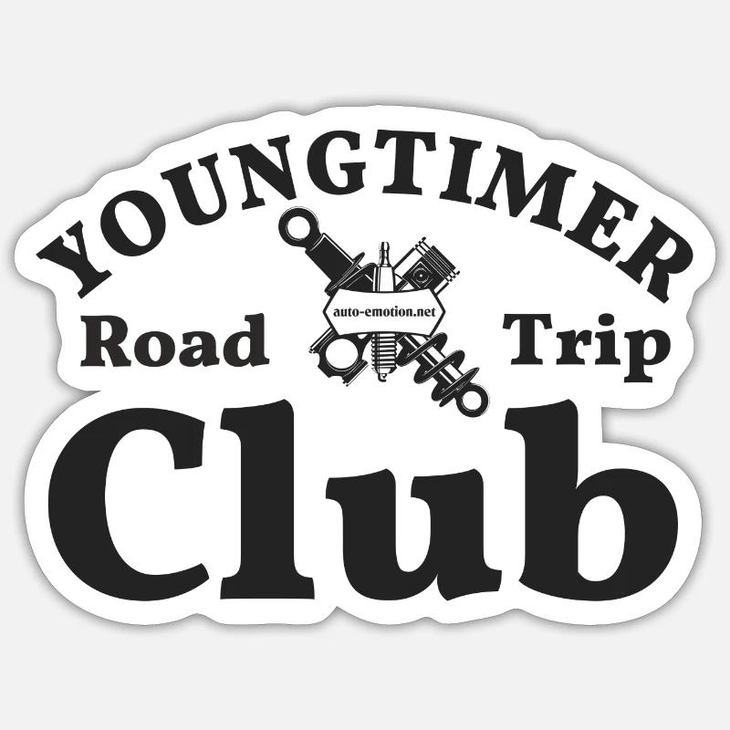Youngtimer Road Trip - Sticker Größe S (10 x 10 cm) - Mattweiß