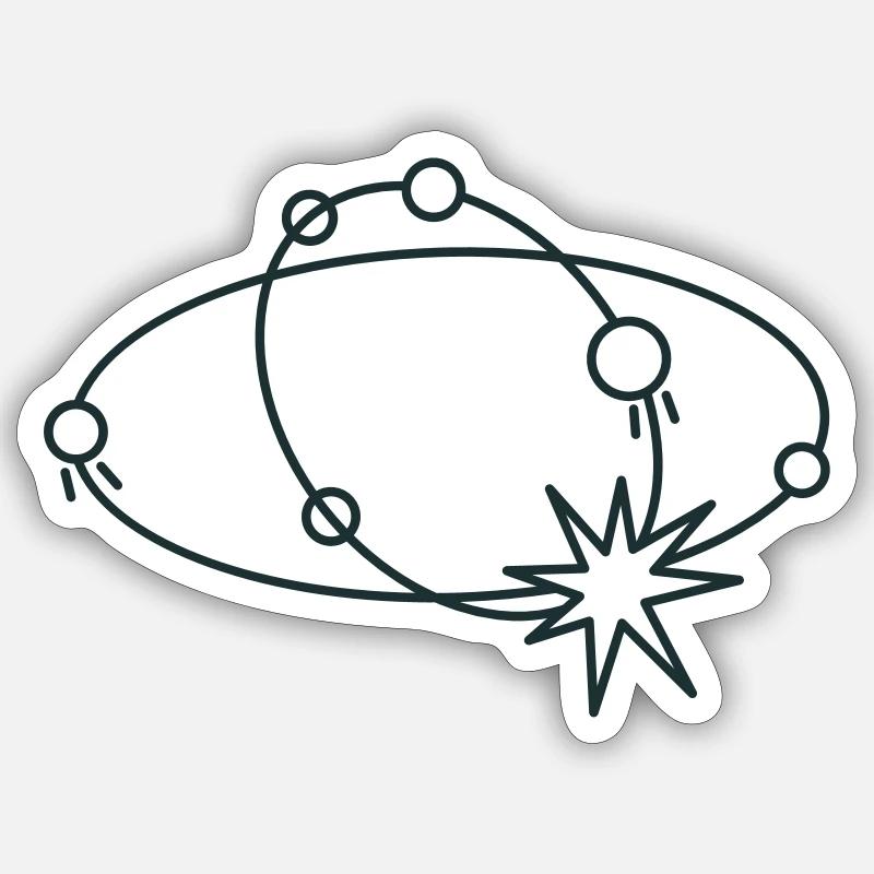 Orbites spatiales BOHO Étoiles en collision Sticker taille S (10 x 10 cm)