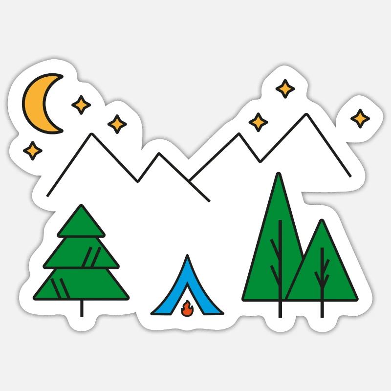 camping - Sticker size S (10 x 10 cm) - white matte