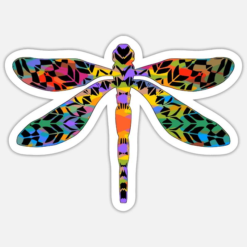 Libelle - Sticker Größe S (10 x 10 cm) - Mattweiß