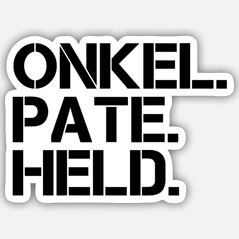 Onkel Pate Held - Sticker Größe S (10 x 10 cm) - Mattweiß