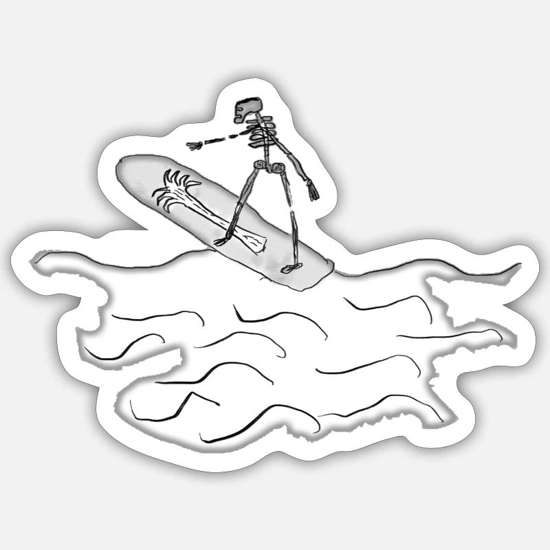 Surfons - Sticker taille S (10 x 10 cm) - blanc mat