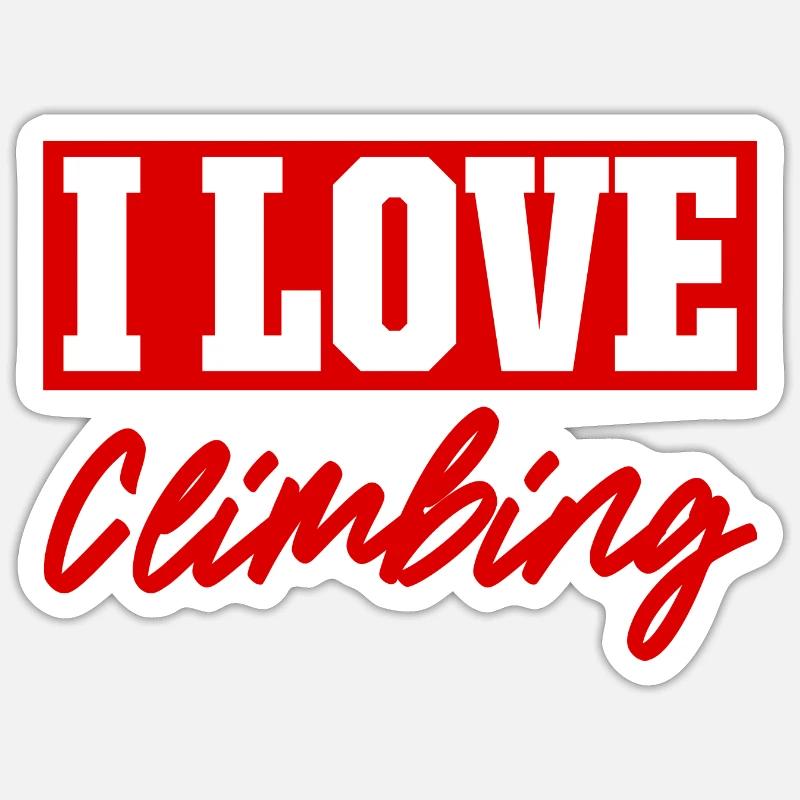 Ich liebe Klettern - Sticker Größe S (10 x 10 cm) - Mattweiß