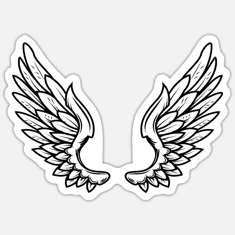 Wing - Sticker size S (10 x 10 cm) - white matte