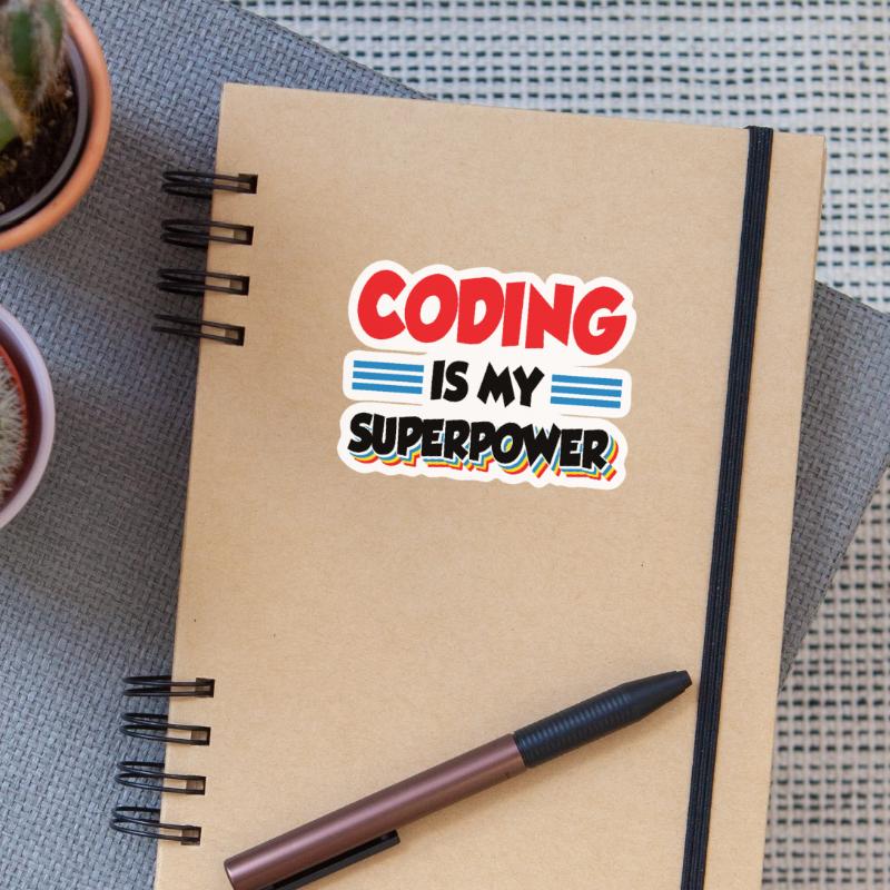 Coding Is My Superpower Programming Coder Computer Sticker Größe S (10 x 10 cm)