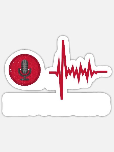 Aufzeichnung. Cooles Mikrofon-Aufnahmestudio - Sticker Größe S (10 x 10 cm) - Mattweiß