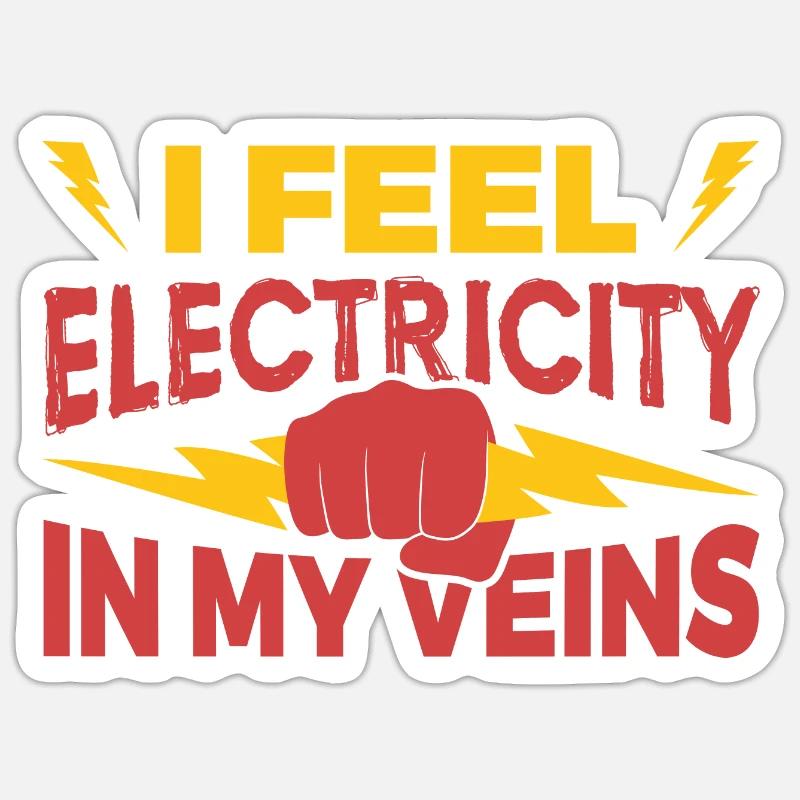 Électrotechnique - Sticker taille S (10 x 10 cm) - blanc mat