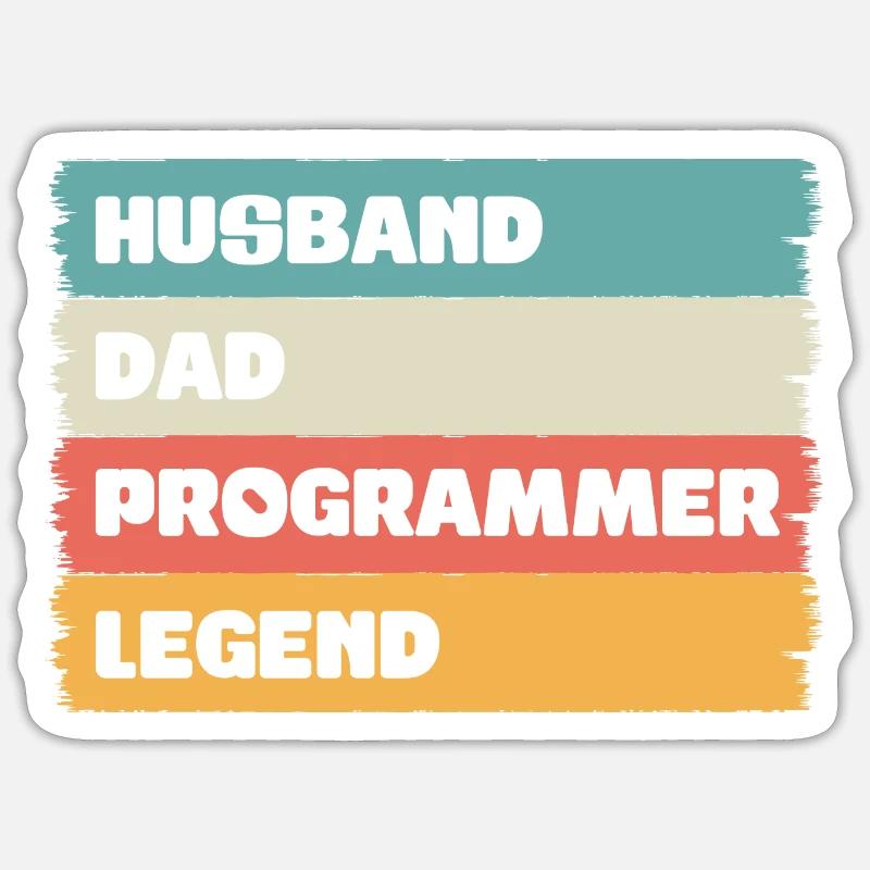 Husband Dad programmer Legend Sticker Größe S (10 x 10 cm)