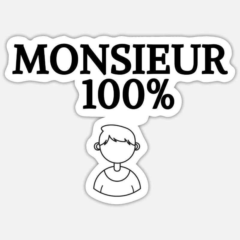 Herr 100% Sticker Größe S (10 x 10 cm)