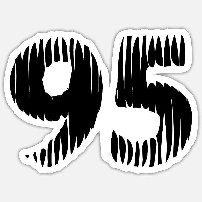 Maillot à 95 numéros - Sticker taille S (10 x 10 cm) - blanc mat
