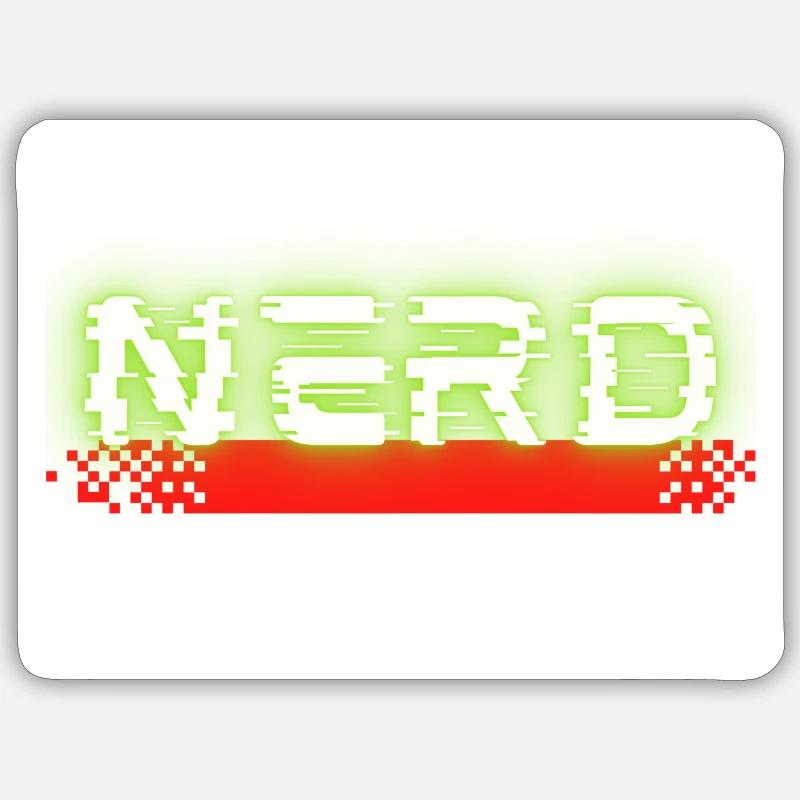 Nerd - Sticker taille S (10 x 10 cm) - blanc mat