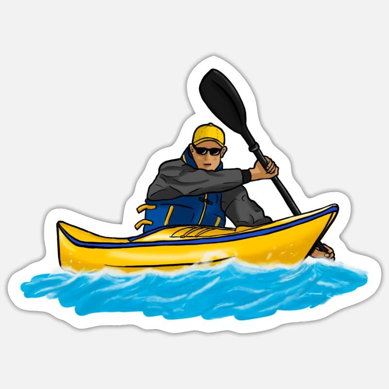 Kayaker - Sticker size S (10 x 10 cm) - white matte