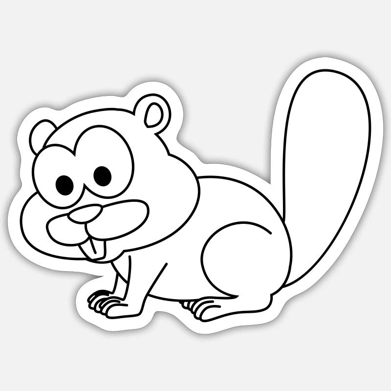 Biber Comic Tier Sticker Größe S (10 x 10 cm)