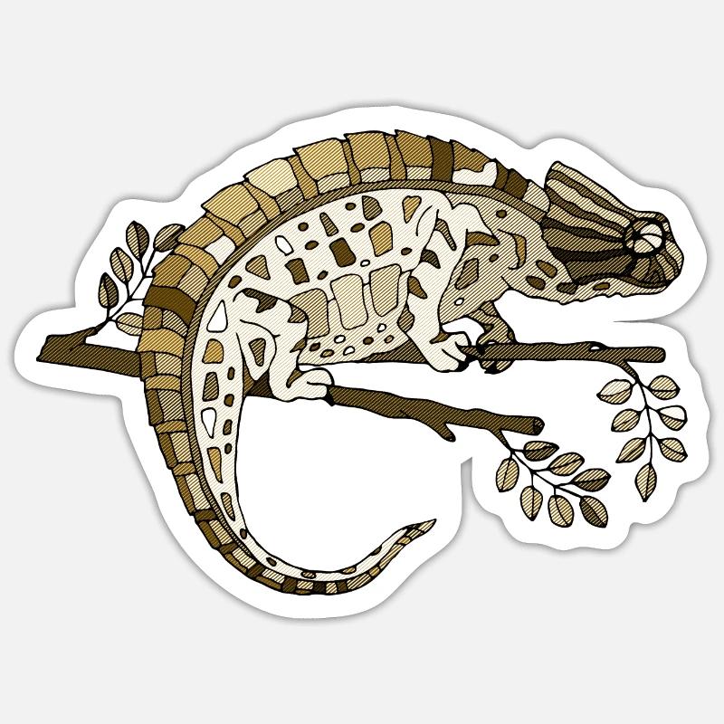 Chameleon - Sticker size S (10 x 10 cm) - white matte