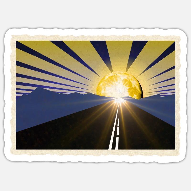 Moonset - Sticker Größe S (10 x 10 cm) - Mattweiß