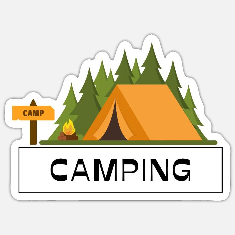 Conception de camping Sticker taille S (10 x 10 cm)
