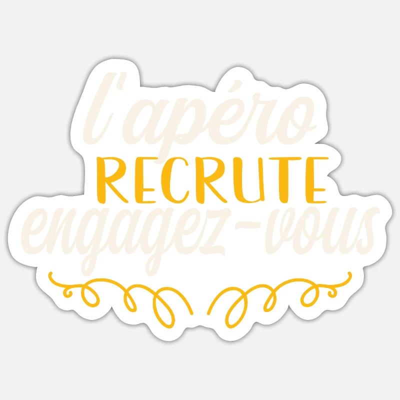 apéro recrute engagez vous Sticker taille S (10 x 10 cm)