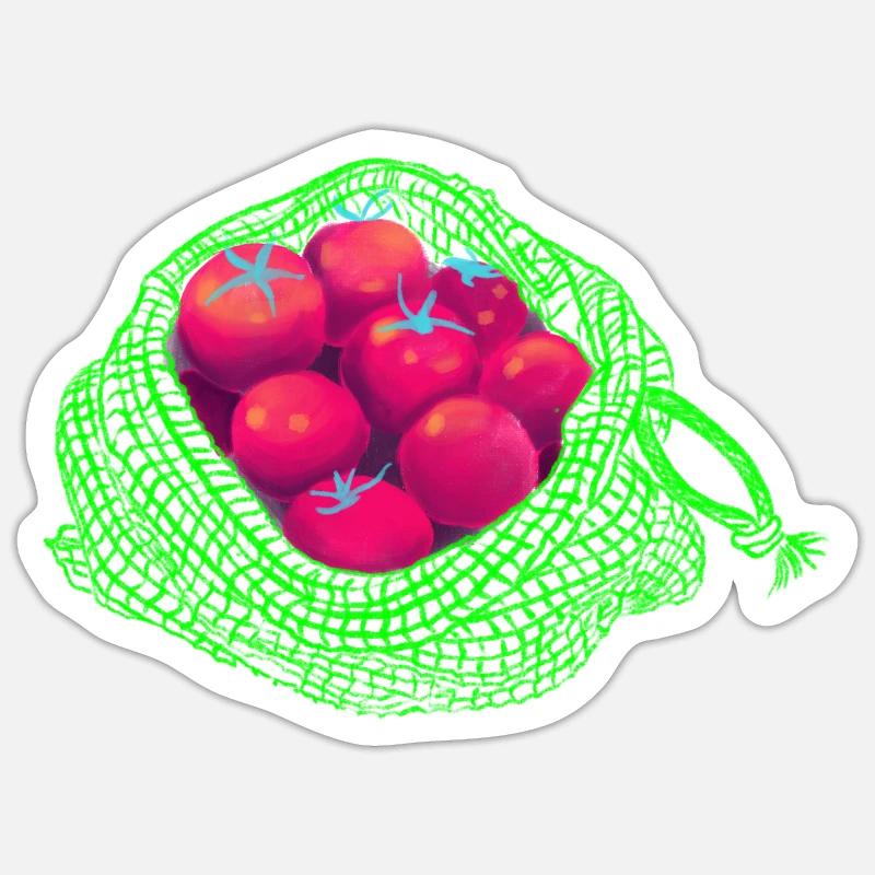 Tomato Bag - Sticker size S (10 x 10 cm) - white matte