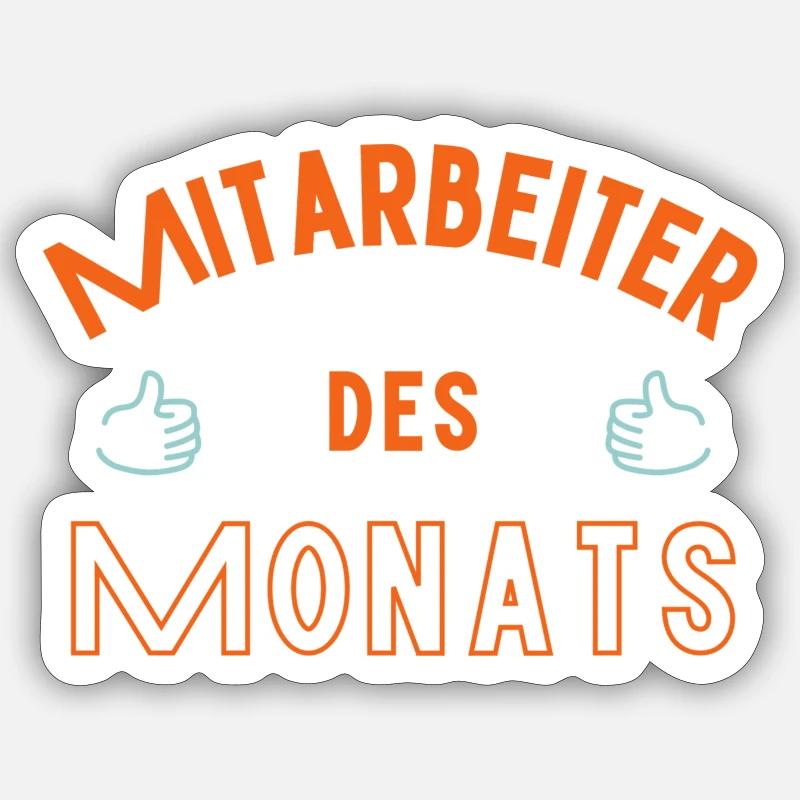 "Mitarbeiter des Monats" Design Sticker Größe S (10 x 10 cm)