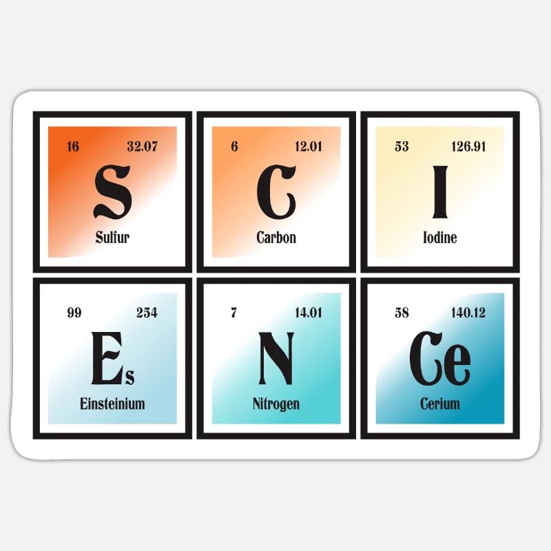 | scientifique Tableau périodique des éléments - Sticker taille S (10 x 10 cm) - blanc mat