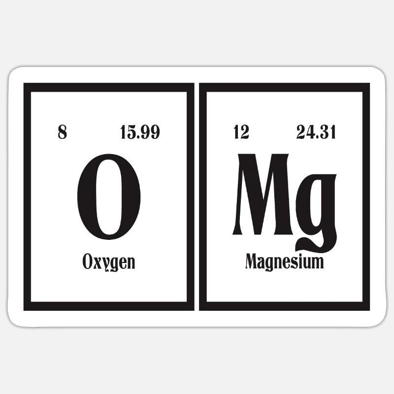 OMG | Periodic Table of Elements - Sticker size S (10 x 10 cm) - white matte