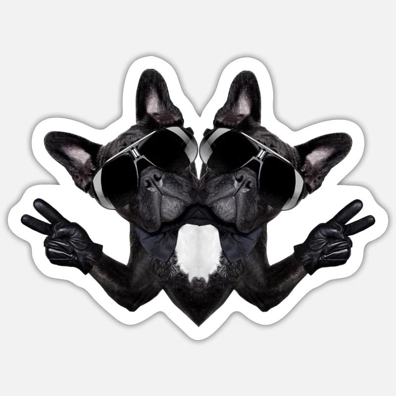 Chien abstrait - Sticker taille S (10 x 10 cm) - blanc mat