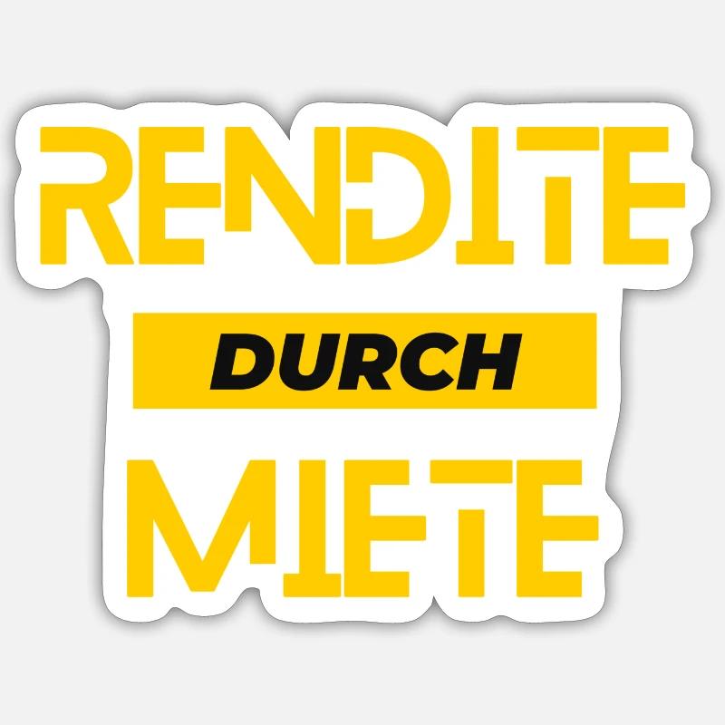Rendite durch Miete - Sticker Größe S (10 x 10 cm) - Mattweiß