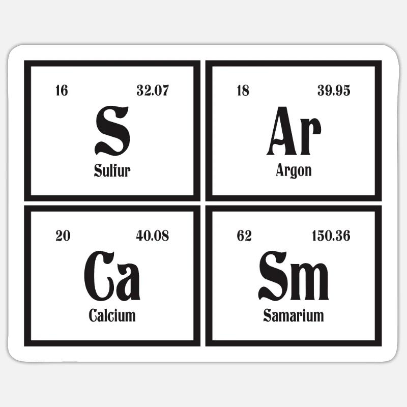 Sarkasmus | Periodensystem der Elemente - Sticker Größe S (10 x 10 cm) - Mattweiß