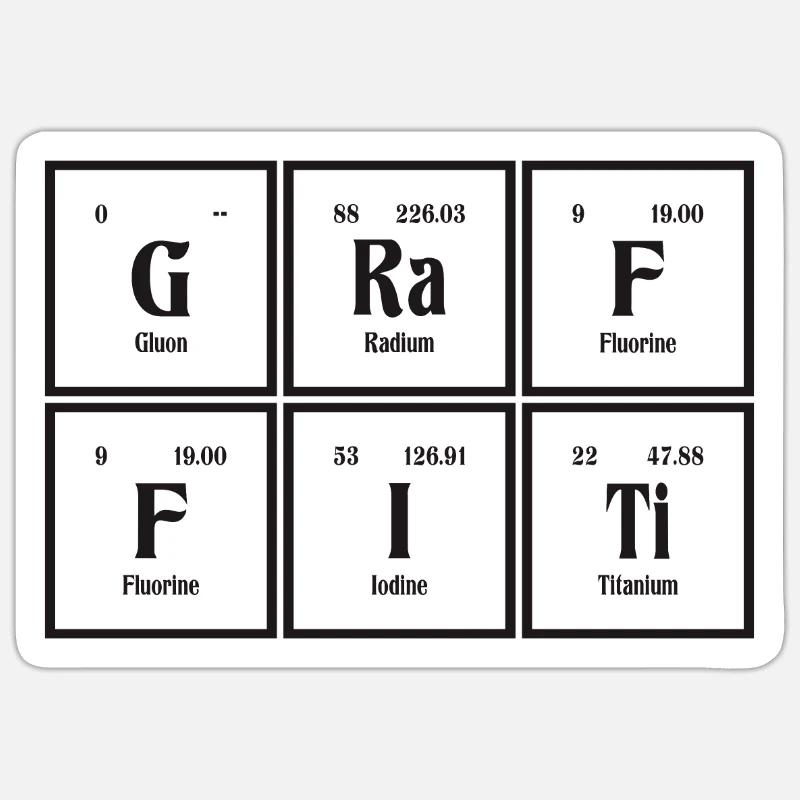 Graffiti | Tableau périodique des éléments Sticker taille S (10 x 10 cm)