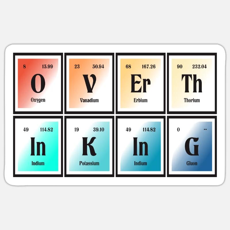 Overthingking | Periodensystem der Elemente - Sticker Größe S (10 x 10 cm) - Mattweiß