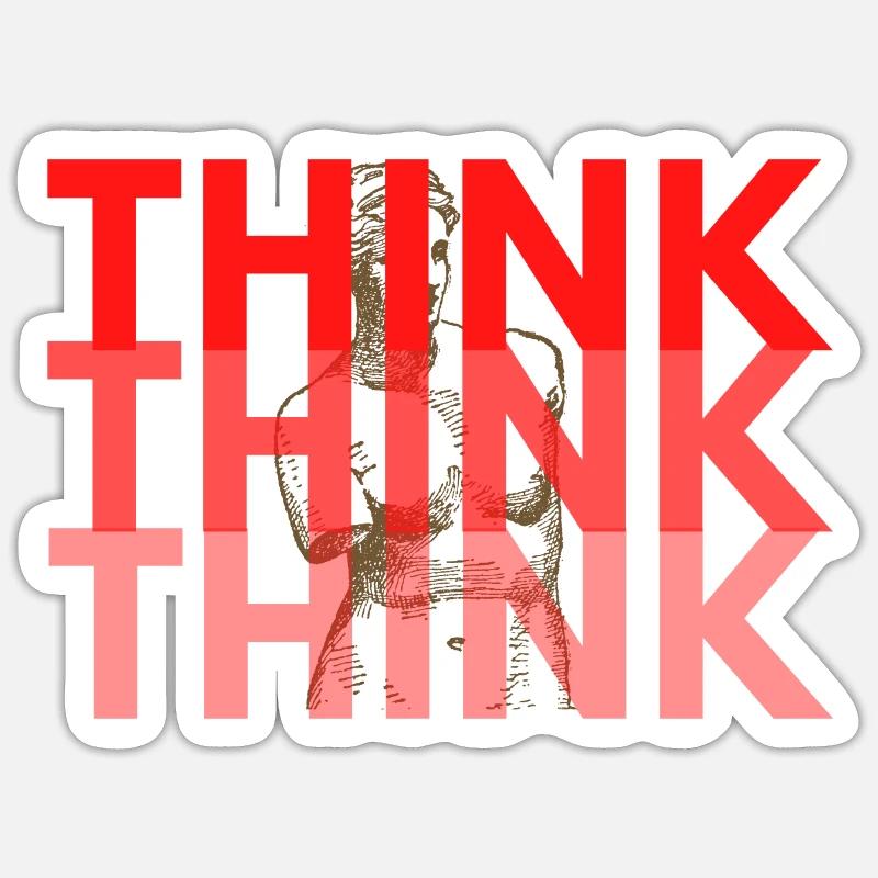 Red Think Overlay Typography Sticker size S (10 x 10 cm)