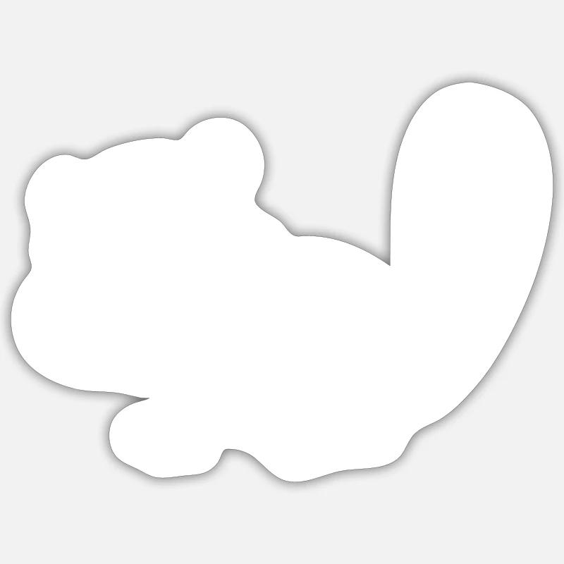 Biber Comic Tier - Sticker Größe S (10 x 10 cm) - Mattweiß