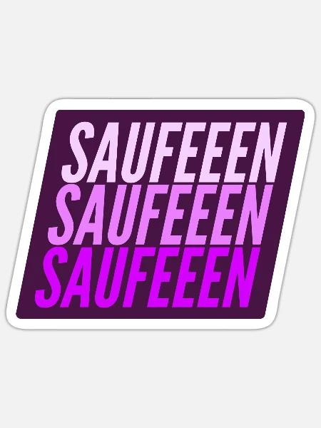Saufen Saufen Saufen - Sticker Größe S (10 x 10 cm) - Mattweiß
