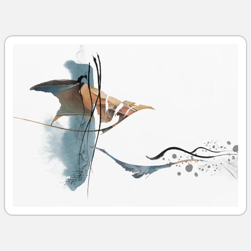 Percer à travers minimal, abstrait - Sticker taille S (10 x 10 cm) - blanc mat