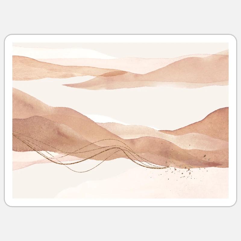 Blush Abstract Landscape - Sticker size S (10 x 10 cm) - white matte