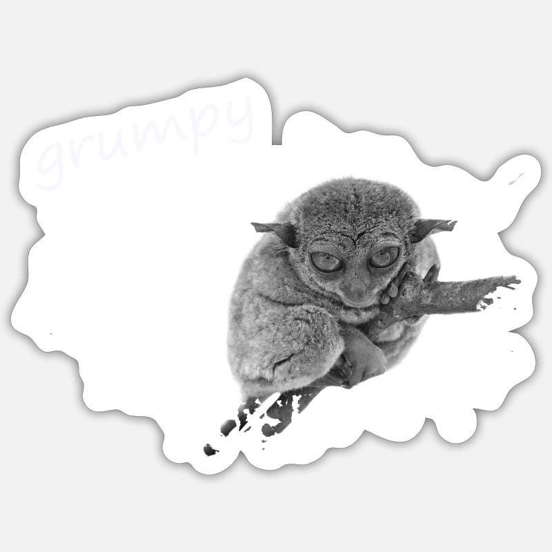 grumpy monkey Tarsier Maki Sticker Größe S (10 x 10 cm)