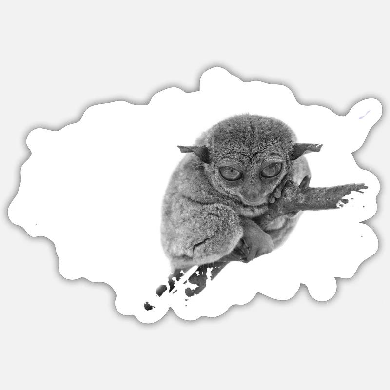 Tarsier Koboldmonkey Monkey Sticker Größe S (10 x 10 cm)