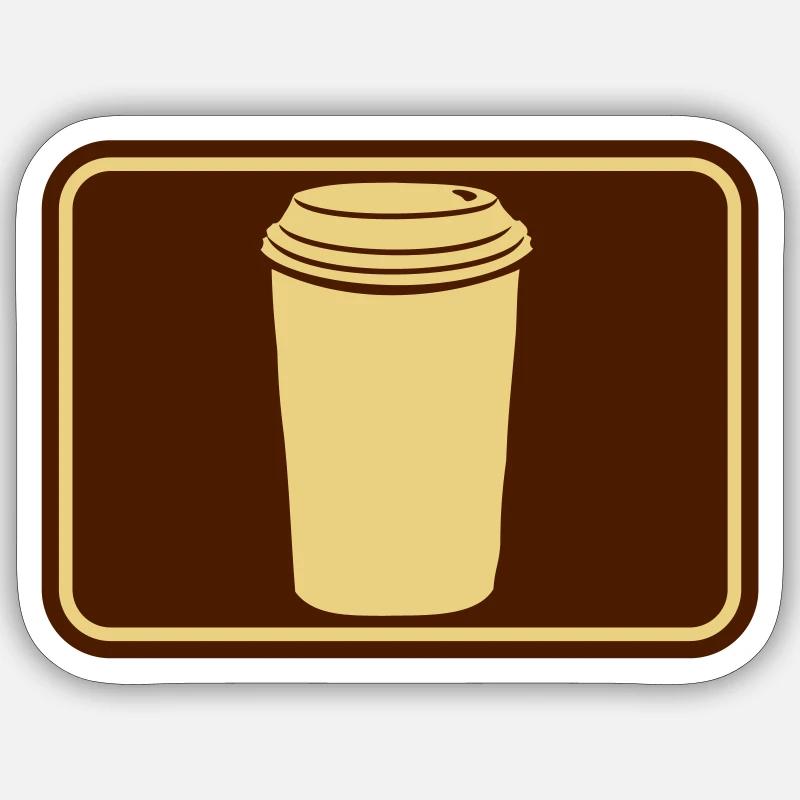 Logo Mug Drink Café - Sticker taille S (10 x 10 cm) - blanc mat