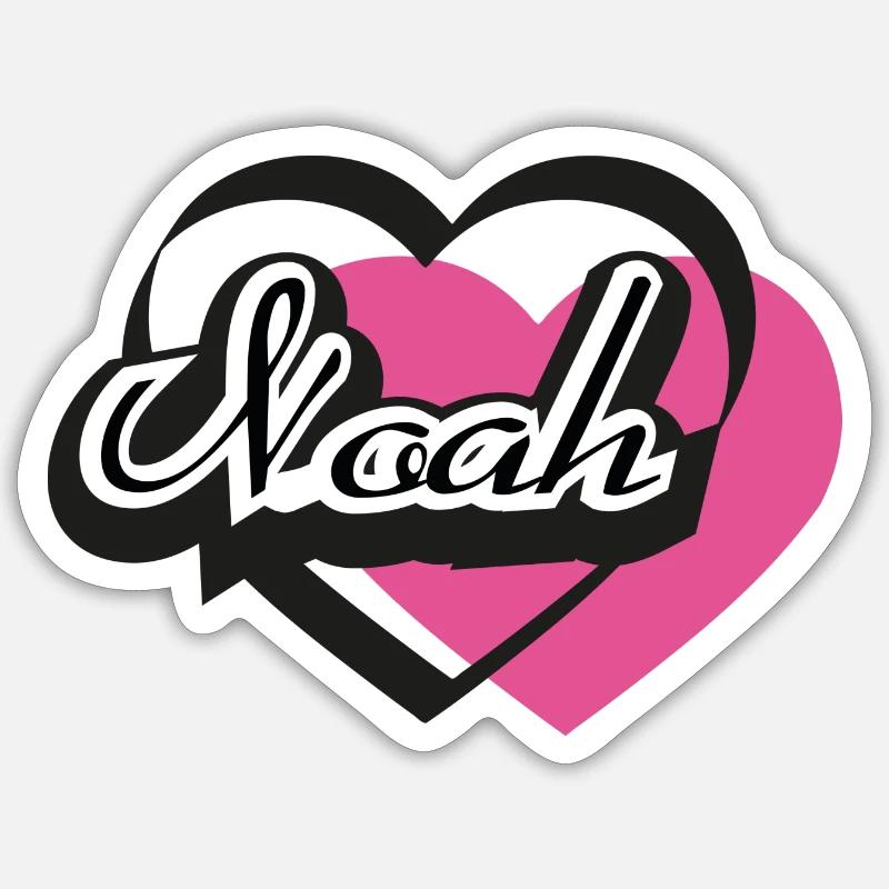 Name Noah - Sticker Größe S (10 x 10 cm) - Mattweiß