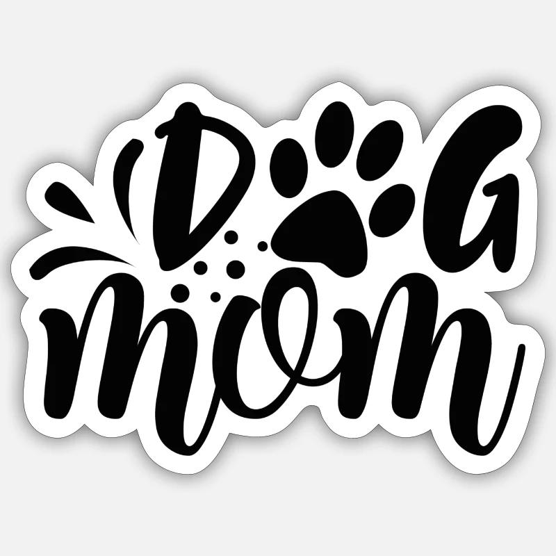 Maman chien - Sticker taille S (10 x 10 cm) - blanc mat