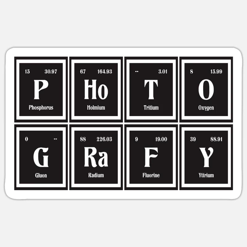 Fotografie | Periodensystem der Elemente - Sticker Größe S (10 x 10 cm) - Mattweiß