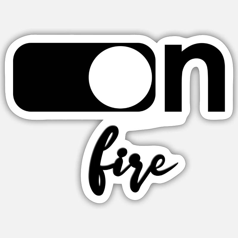 En feu - Sticker taille S (10 x 10 cm) - blanc mat