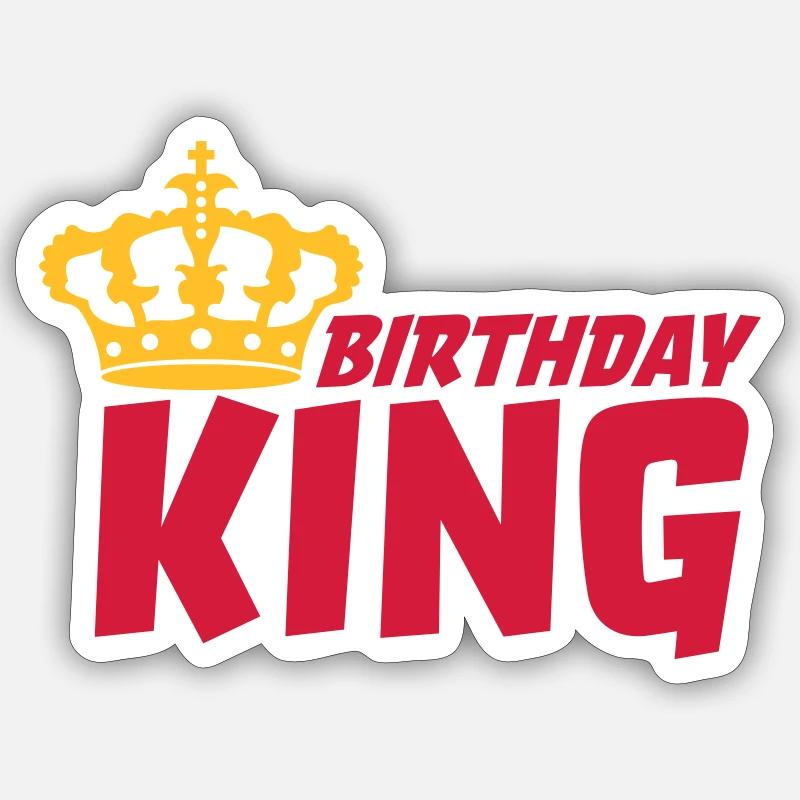 Boss Birthday King Logo - Sticker Größe S (10 x 10 cm) - Mattweiß