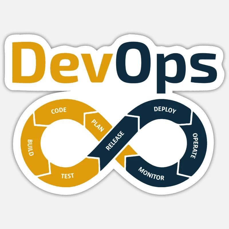 devops - Sticker Größe S (10 x 10 cm) - Mattweiß
