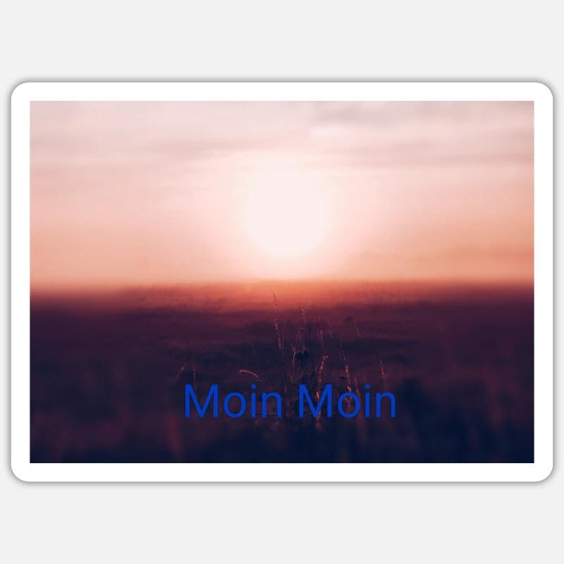 Moin Moin - Sticker Größe S (10 x 10 cm) - Mattweiß