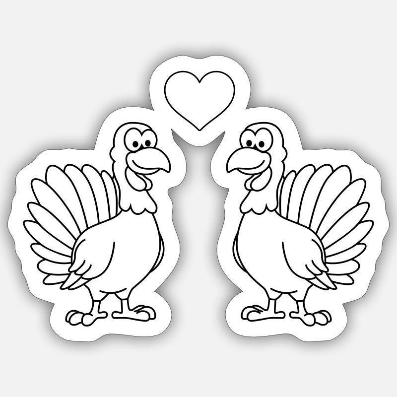 Truthan Comic Couple Amour - Sticker taille S (10 x 10 cm) - blanc mat