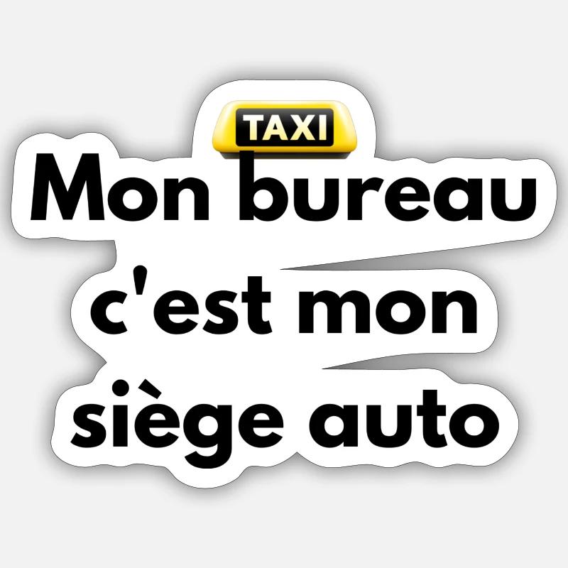 Mon bureau c'est mon siège auto - Sticker taille S (10 x 10 cm) - blanc mat