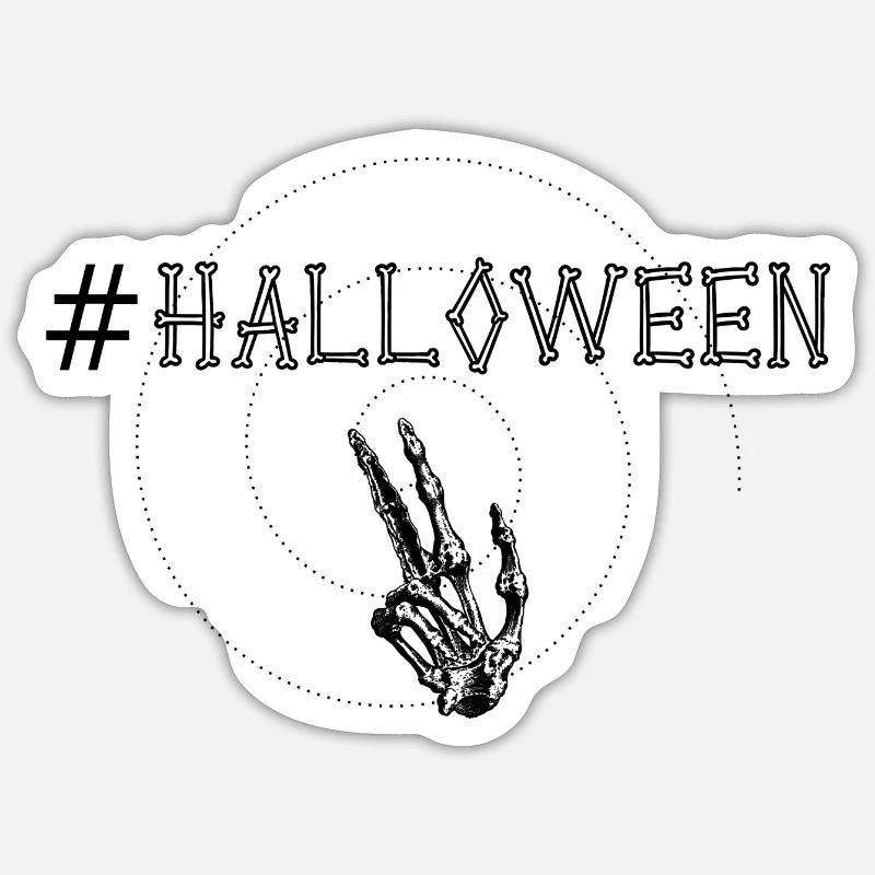 HALLOWEEN - SÜSSES ODER SAURES - Sticker Größe S (10 x 10 cm) - Mattweiß