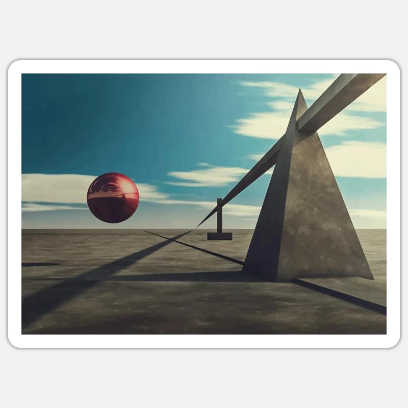 Conception 3D surréaliste Sticker taille S (10 x 10 cm)