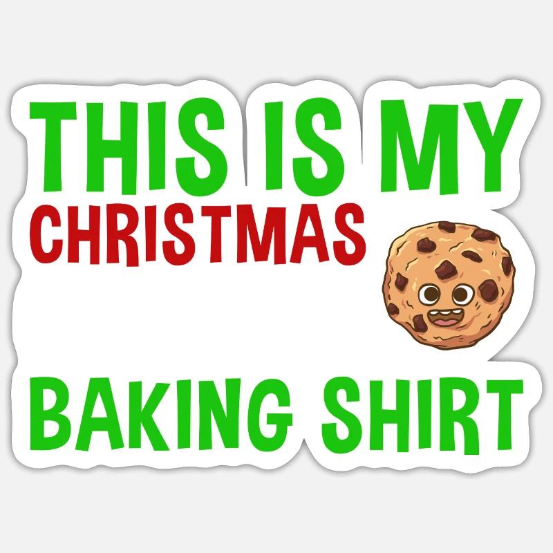 Cuisson des biscuits de Noël Cuisson des biscuits - Sticker taille S (10 x 10 cm) - blanc mat